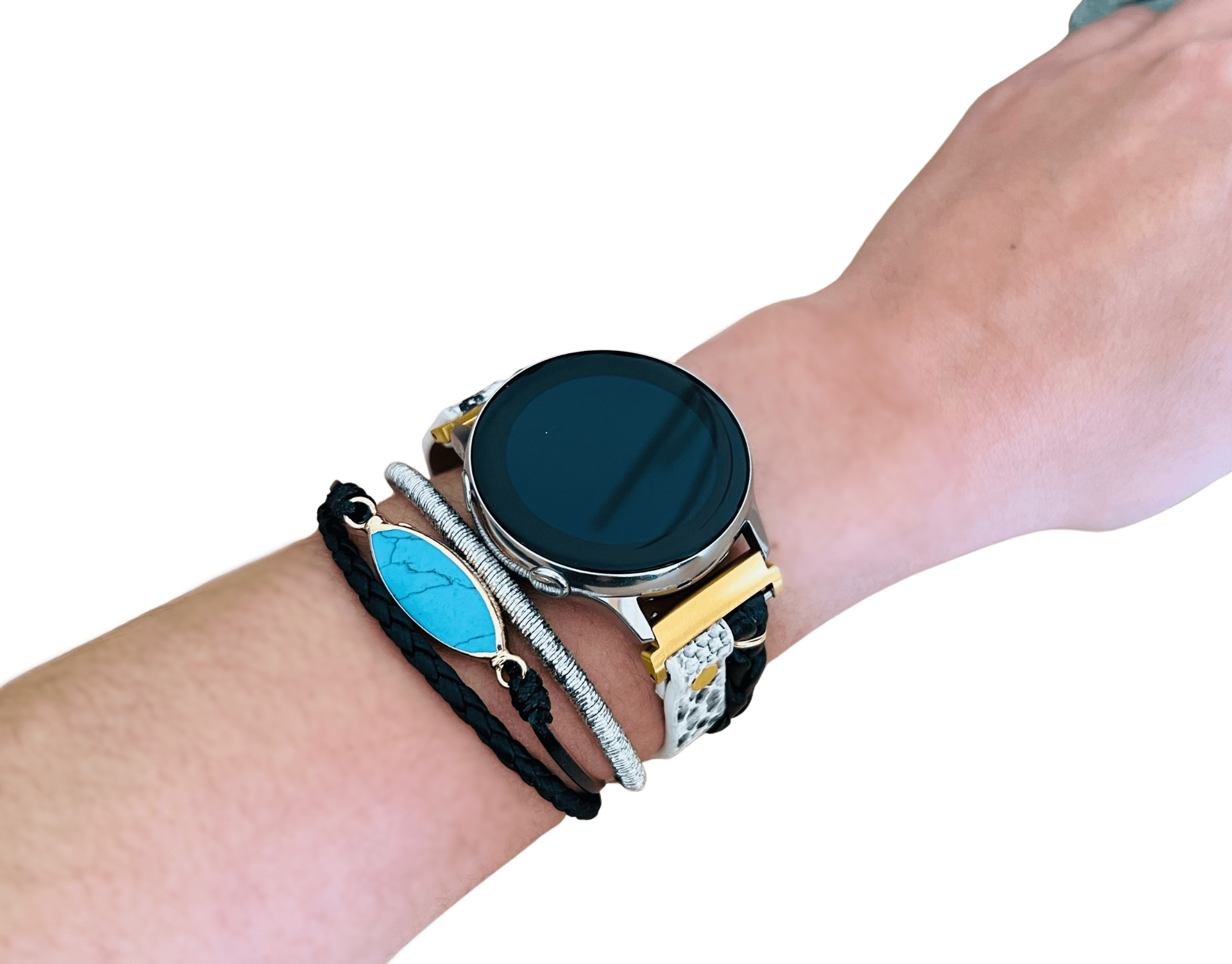 Black Boho Chic Samsung Galaxy Layered Watch Band - Mareevo