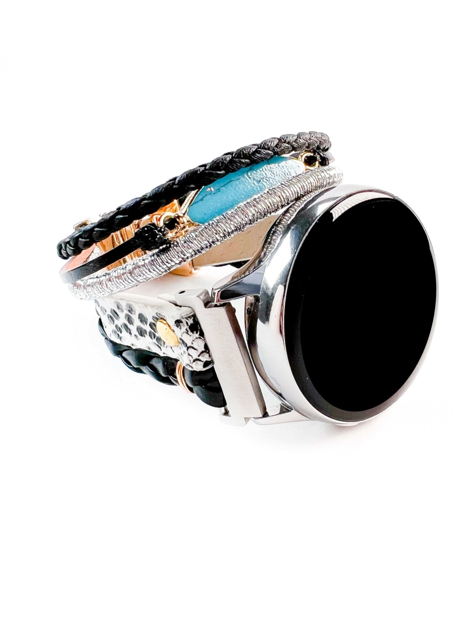 Black Boho Chic Samsung Galaxy Layered Watch Band - Mareevo