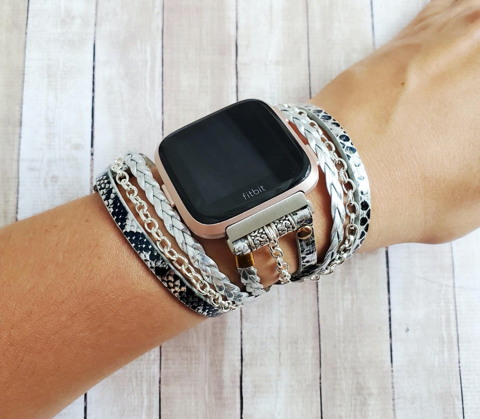 Boho Chic Multi Wrap Watch Bracelet Band for Fitbit Versa/ Versa 2/Lite - Mareevo