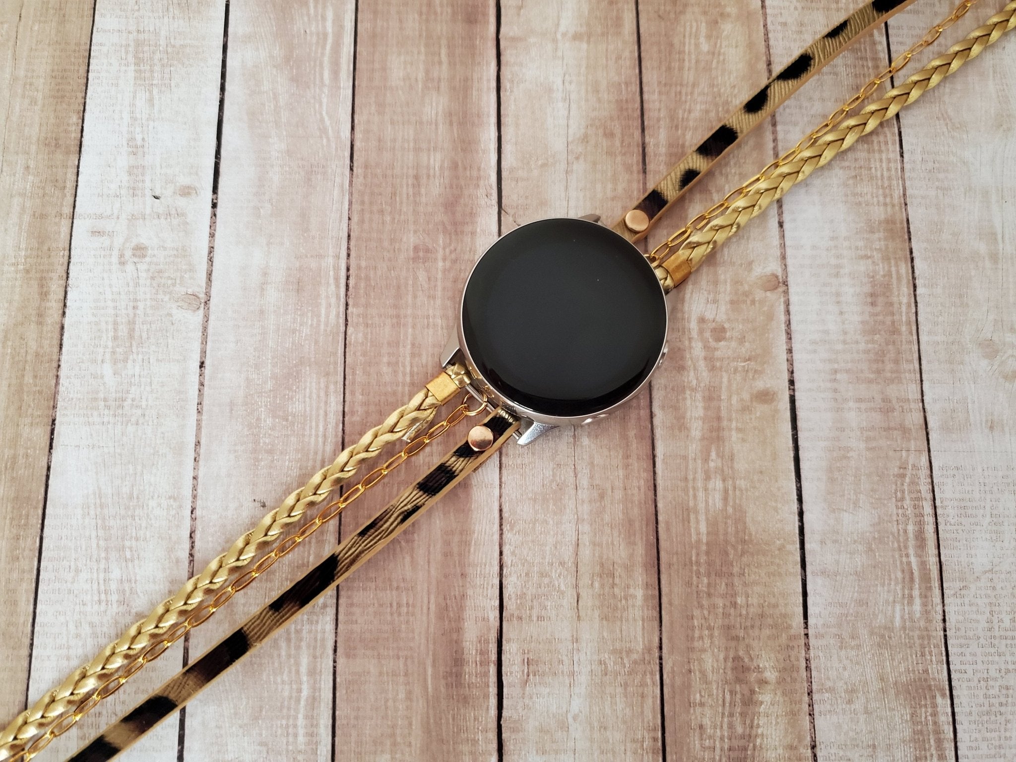 Gold Leopard Boho Chic Watch Band for Samsung Watch - Mareevo