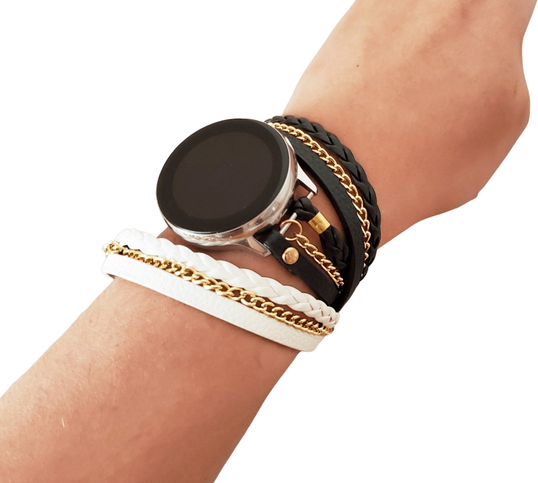 White and Black Hippie Wrap Watch Bracelet for Samsung Watch - Mareevo