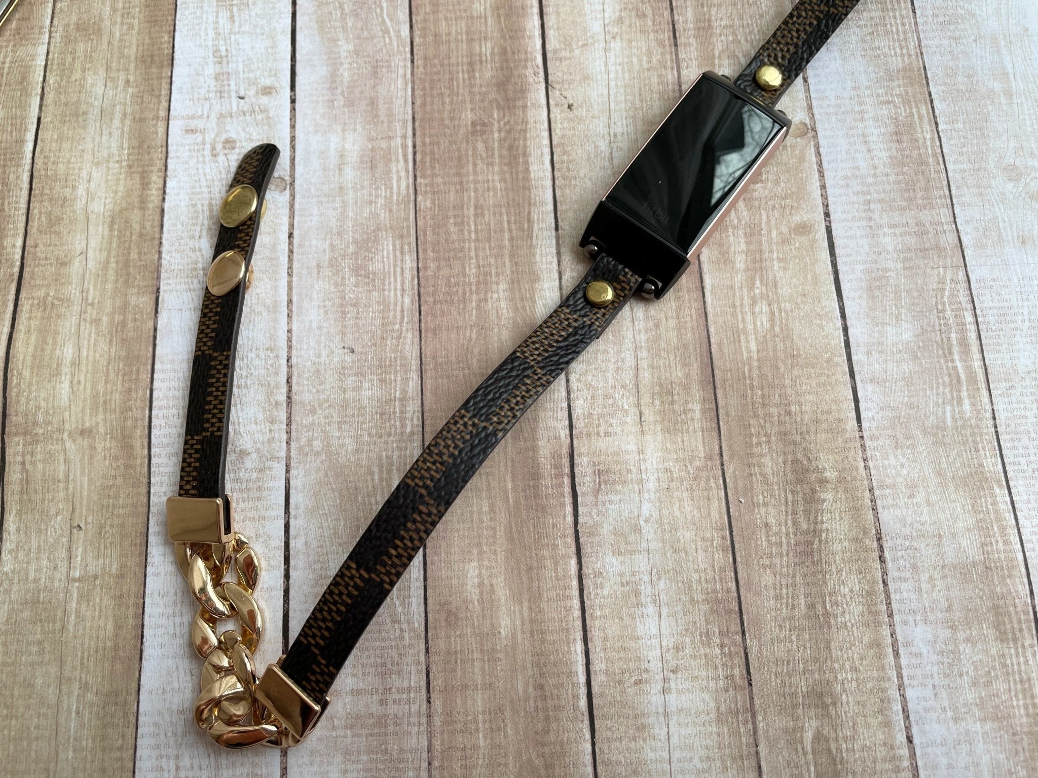 Wrap Leather Gold Chain Watch Bracelet Band - Mareevo