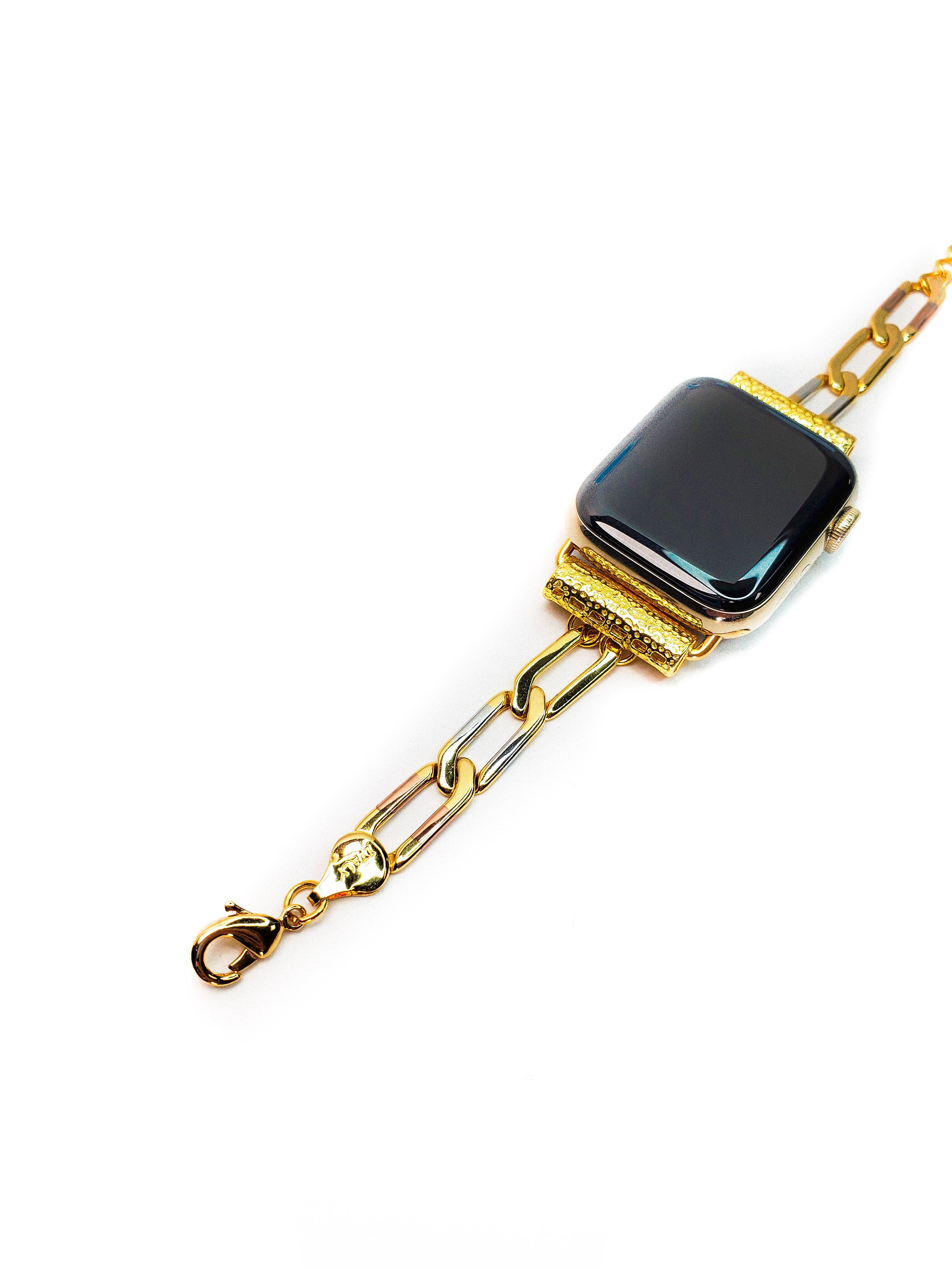 Gold Chain Link Bracelet for Apple Watch 38 40 41 42 44 45mm Gold Wrap  Chain Link Strap for Iwatch 8 7 6 5 4 SE Gift for Wife Sister Friend 