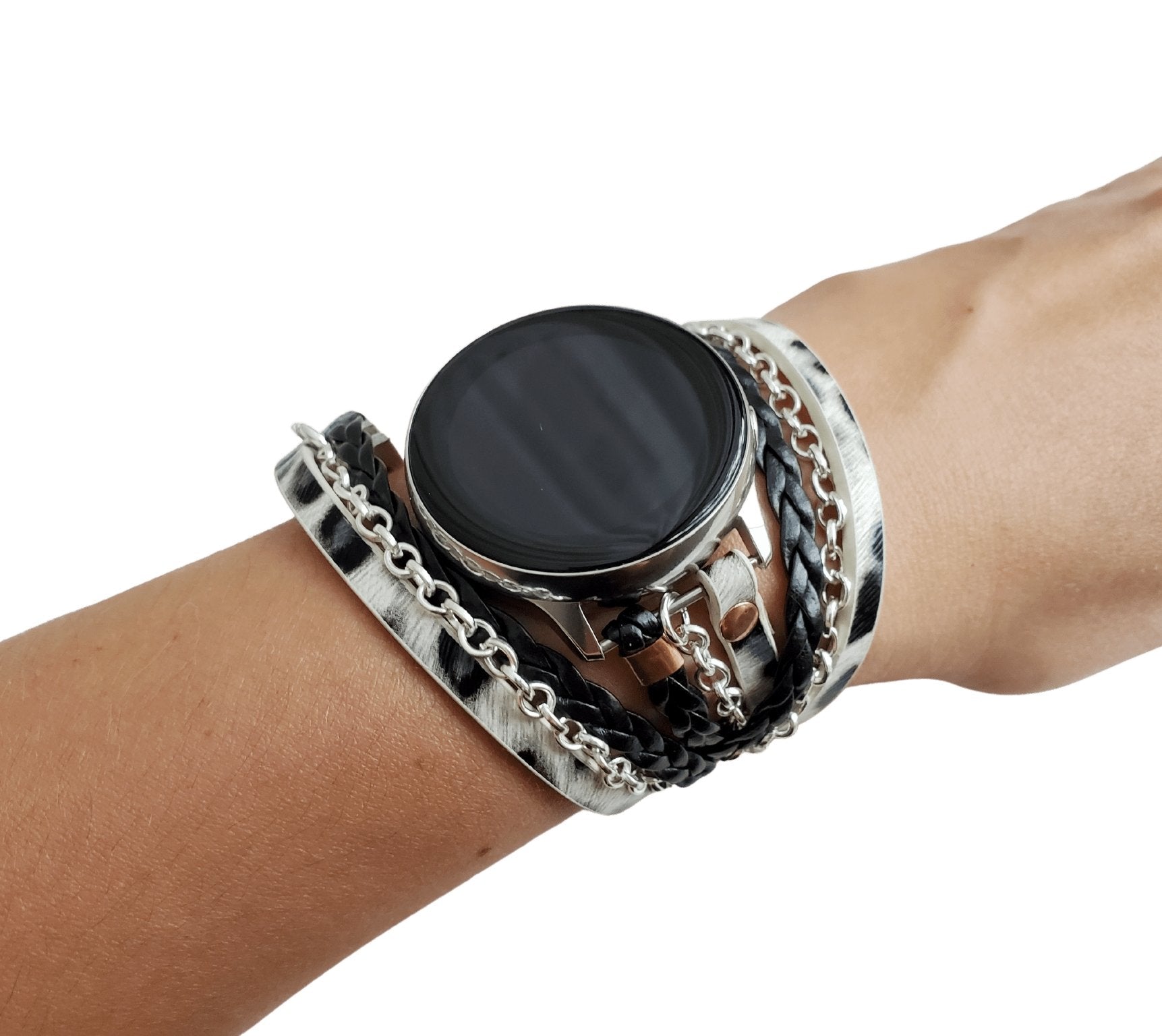 Boho Chic Leopard Print Leather Watch Band for Samsung Watch - Mareevo