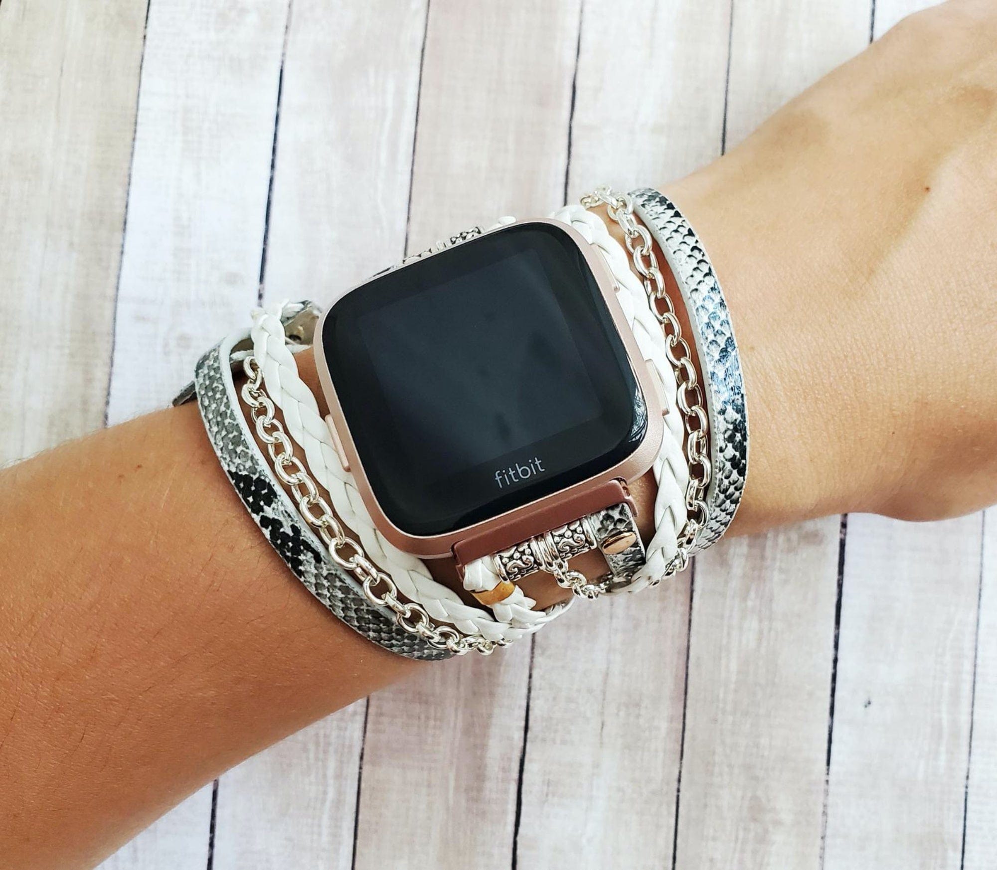 Boho Chic Multi Wrap Watch Bracelet Band for Fitbit Versa/ Versa 2/Lite - Mareevo