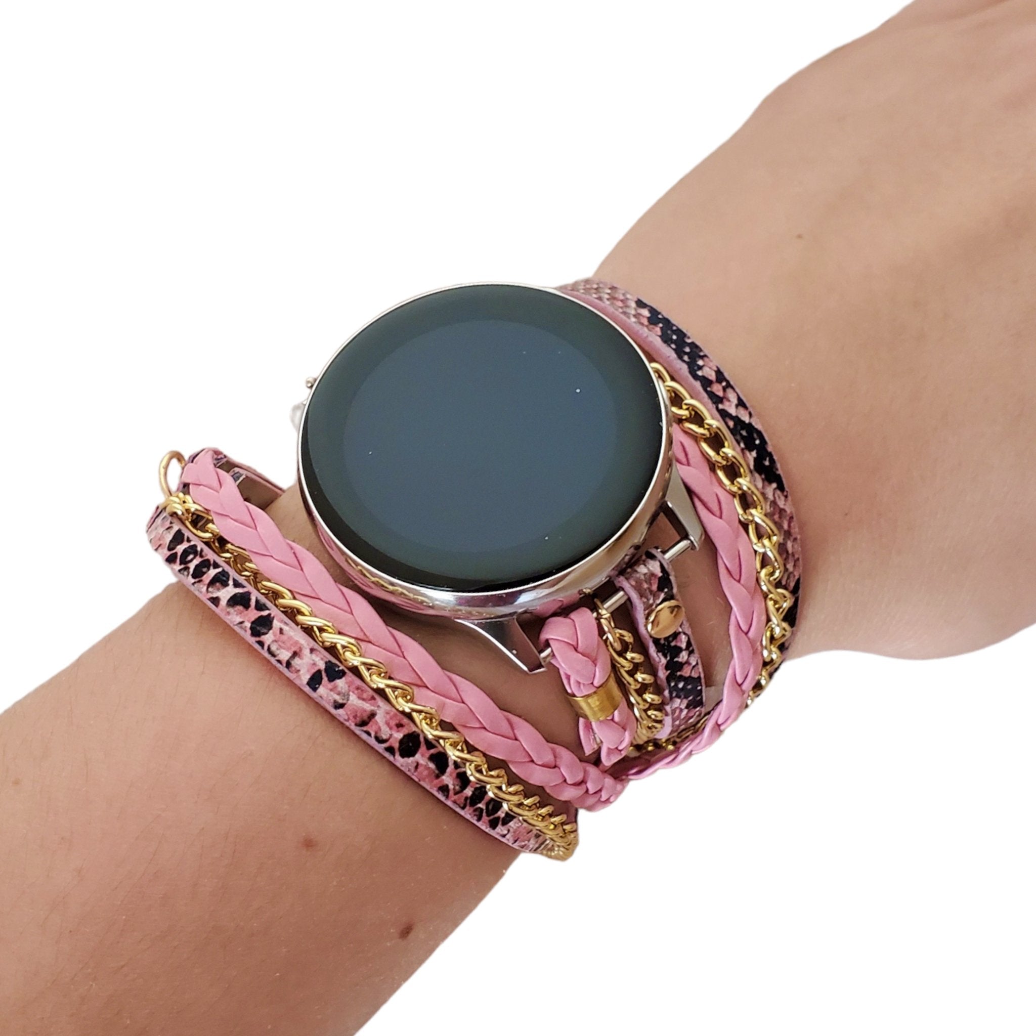 Boho Chic Snakeskin Gold Chain Bracelet Band for Samsung Watch - Mareevo