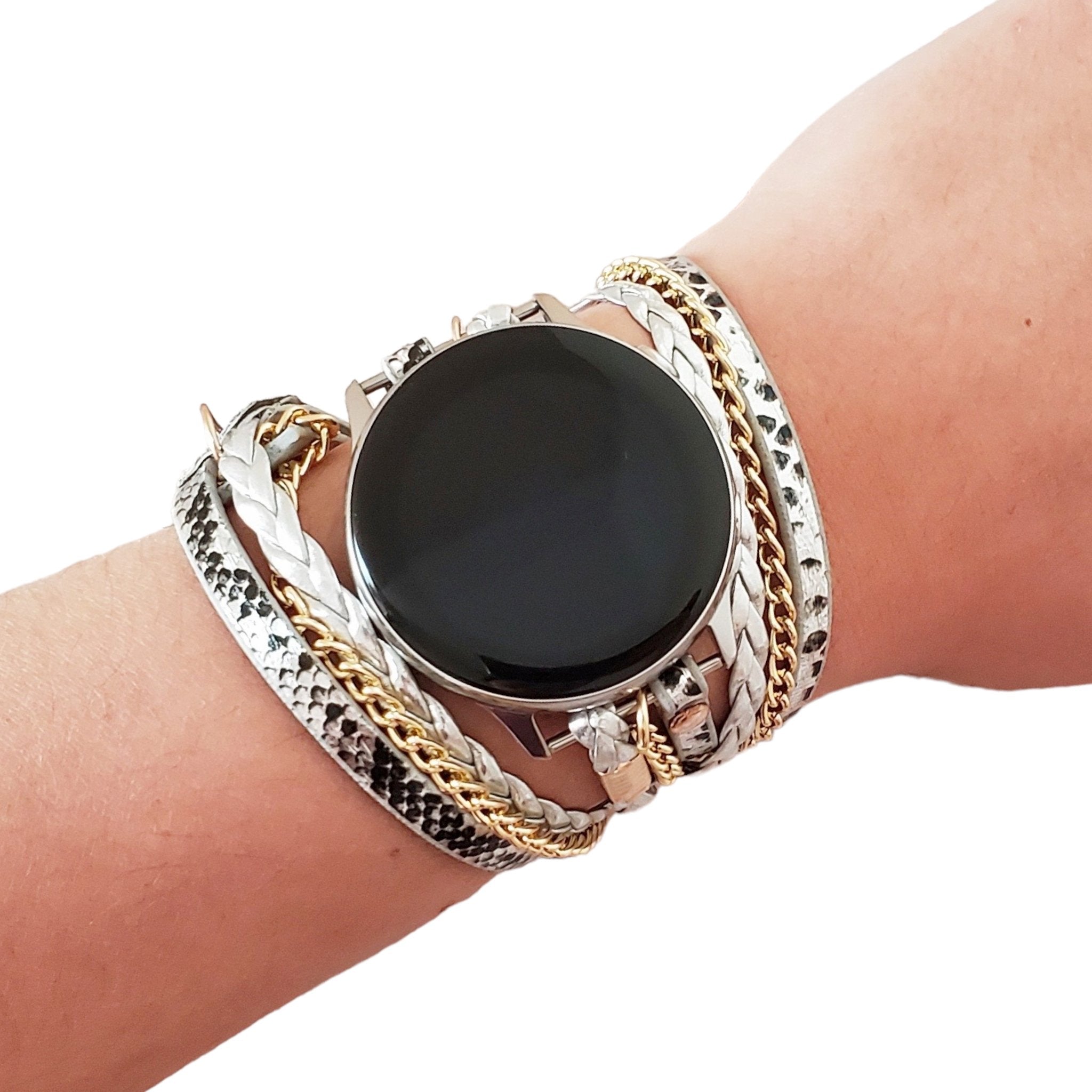 Boho Chic Snakeskin Gold Chain Bracelet Band for Samsung Watch - Mareevo