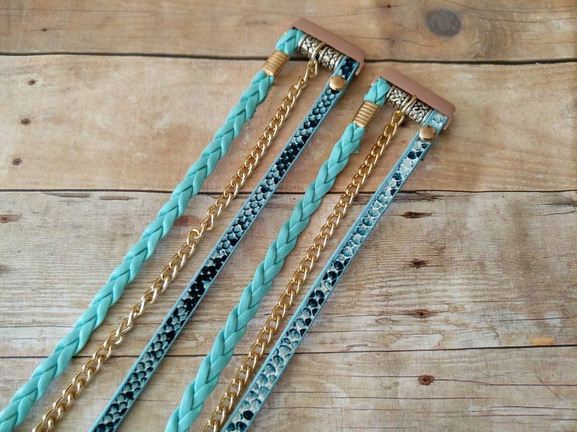 Braided Snake Print Wrap Bracelet for Versa Watch - Mareevo