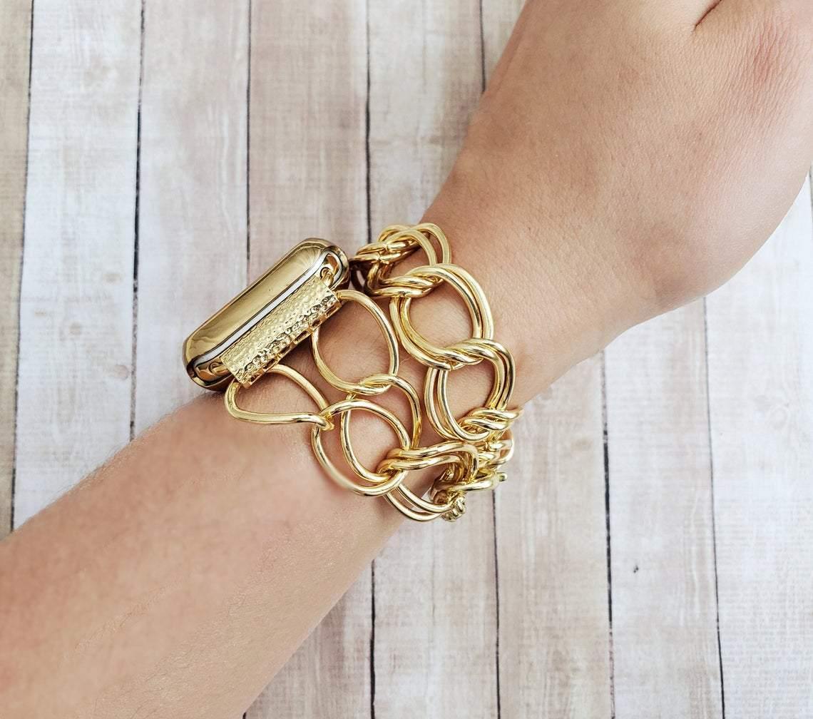Chunky Gold Chain Wrap Watch Bracelet - Mareevo