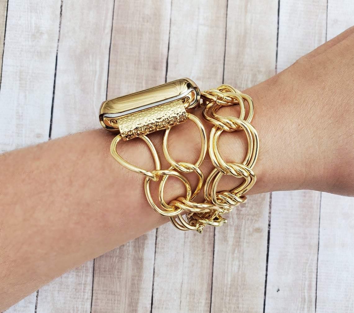 Chunky Gold Chain Wrap Watch Bracelet - Mareevo