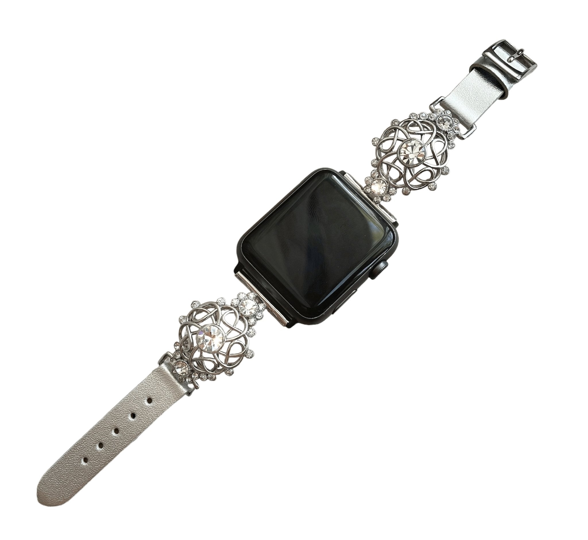 Metal Filigree Bracelet Diamond Accent Watch Band - Mareevo