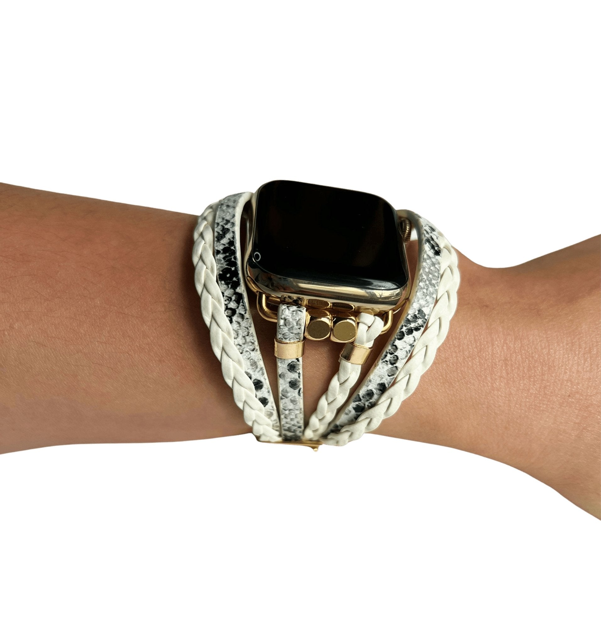 Posh Chic White Layered Bracelet Watch Band - Mareevo