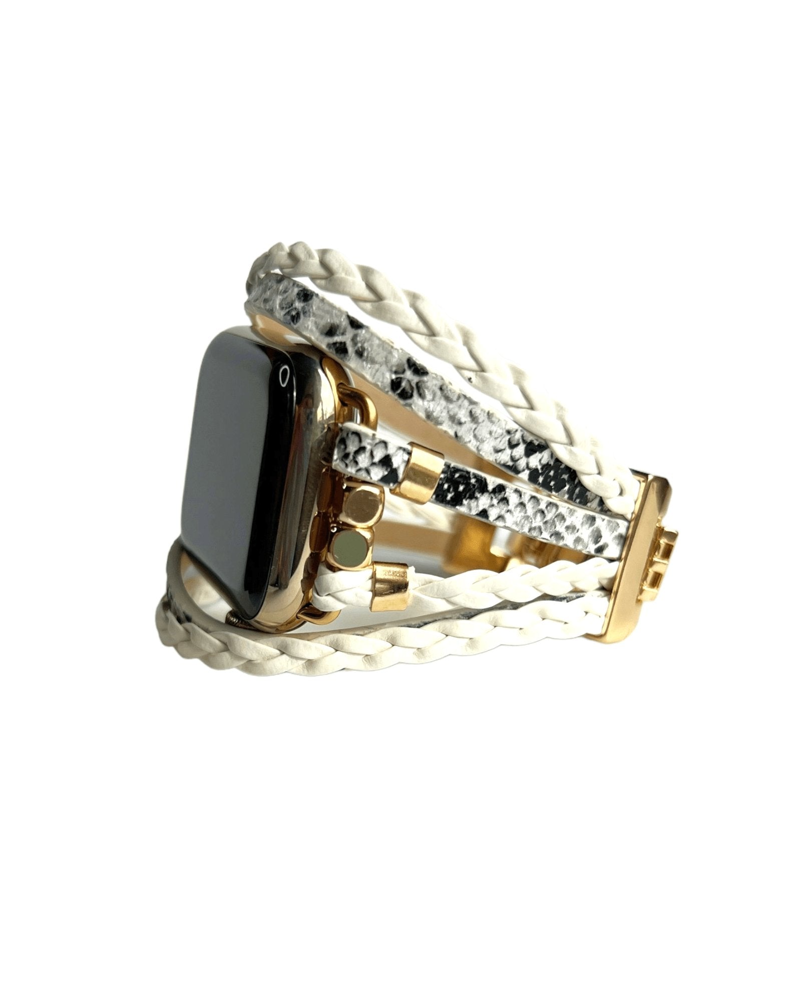 Posh Chic White Layered Bracelet Watch Band - Mareevo