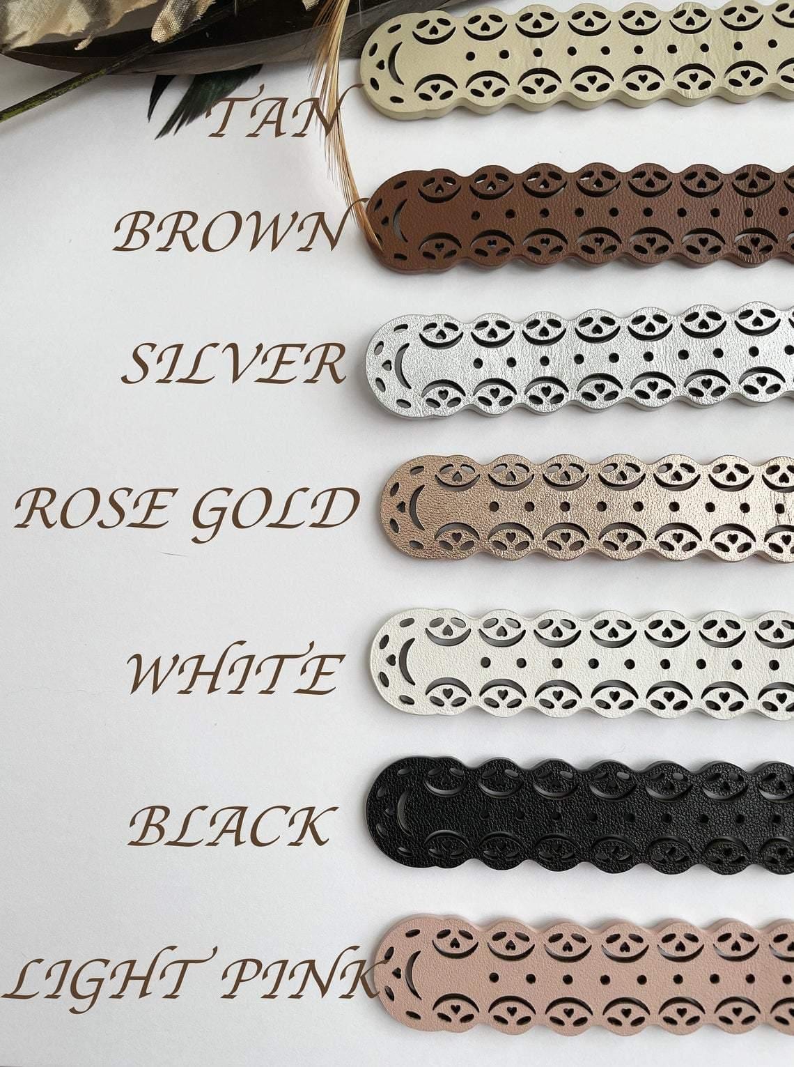 White Filigree Leather Watch Band - Mareevo